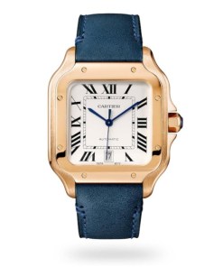 Cartier Santos de Cartier Men Automatic Silver Alligator Watch WGSA0019