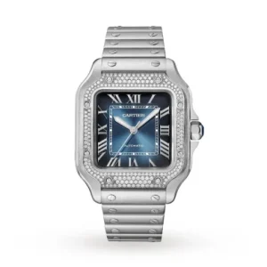 Cartier Santos de Cartier Women Automatic Blue Stainless Steel Watch W4SA0006