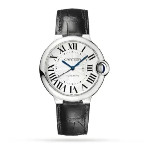 Cartier Ballon Bleu de Cartier Men Automatic Silver Alligator Watch WSBB0028