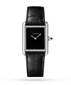 Cartier Tank Must Women Quartz Black Alligator Watch WSTA0072