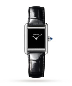 Cartier Tank Must Women Quartz Black Alligator Watch WSTA0071