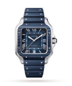 Cartier Santos de Cartier Men Automatic Blue Stainless Steel Watch WSSA0048