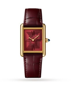 Cartier Tank Must Unisex Quartz Red Alligator Watch WGTA0093