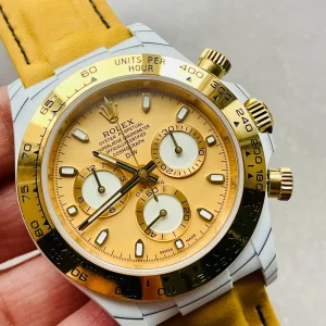 Rolex Daytona DIW White Carbon/YG DIWF Best Edition Gold Dial on Black Nylon Strap A7750