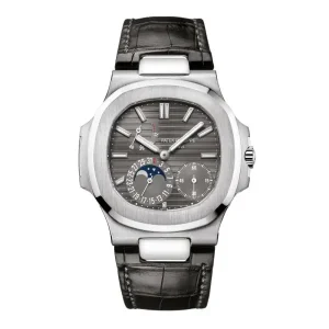 Patek Philippe Nautilus Moon Phase White Gold Watch 5712G-001