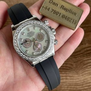 Rolex Daytona White Gold and White Mother of Pearl Diamond Dial & Bezel Oysterflex Strap 126589RBR