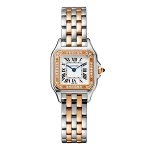 Cartier Panthère de Cartier Women Quartz Silver 18ct Rose Gold Watch W3PN0007