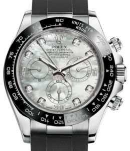 B rolex-cosmograph-daytona-116519ln-white-mother-of-pearl-diamond-tachymetre-ceramic-bezel-white-gold-oysterflex-rubber-40mm-1-front