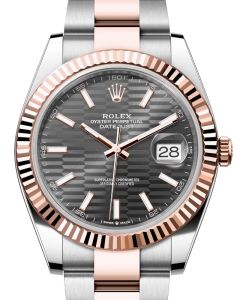 b6 rolex-datejust-41-rose-gold-steel-slate-fluted-motif-index-dial-fluted-bezel-oyster-bracelet-126331