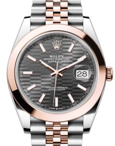 b7 rolex-datejust-41-rose-gold-steel-slate-fluted-motif-index-dial-smooth-bezel-jubilee-bracelet-126301