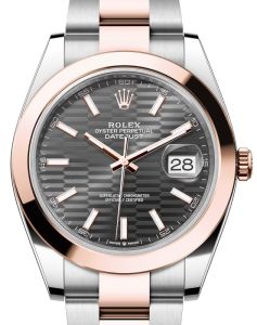 b7 rolex-datejust-41-rose-gold-steel-slate-fluted-motif-index-dial-smooth-bezel-oyster-bracelet-126301