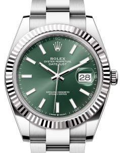 a9 rolex-datejust-41-white-gold-steel-mint-green-index-dial-fluted-bezel-oyster-bracelet-126334