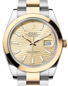 z5 rolex-datejust-41-yellow-gold-steel-golden-fluted-motif-index-dial-smooth-bezel-oyster-bracelet-126303