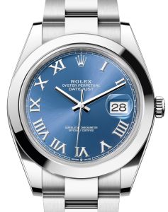 a4 rolex_datejust_41_stainless_steel_azzurro_blue_roman_dial_smooth_bezel_oyster_bracelet_126300