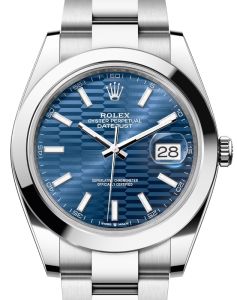a5 rolex_datejust_41_stainless_steel_bright_blue_fluted_motif_index_dial_smooth_bezel_oyster_bracelet_126300