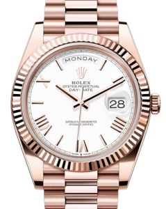 b2 rolex_day-date_40_rose_gold_white_roman_dial_fluted_bezel_president_bracelet_228235_-_new_picture